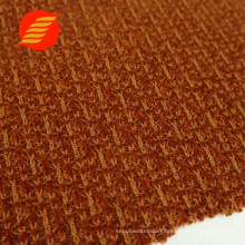 Lot stock textile knit orange polyester plain chenille fabric in turkey
